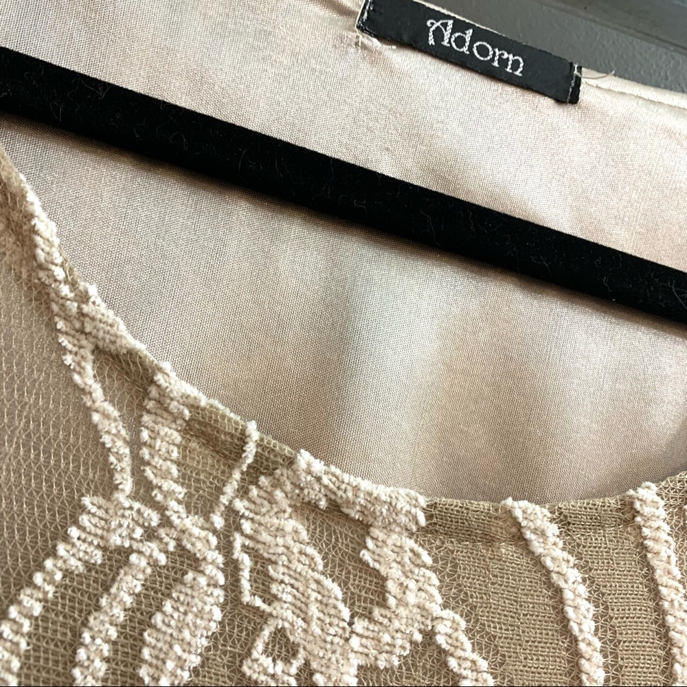 Adorn Tan Lace Ruffled Top - Picture 5 of 9
